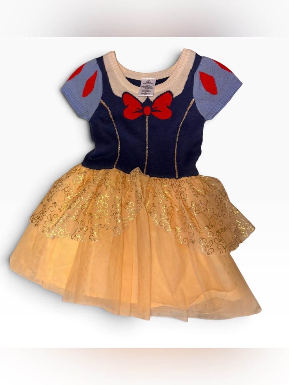 Disney Princess Snow White Dress Girls 4T Knit Tulle Costume Dress